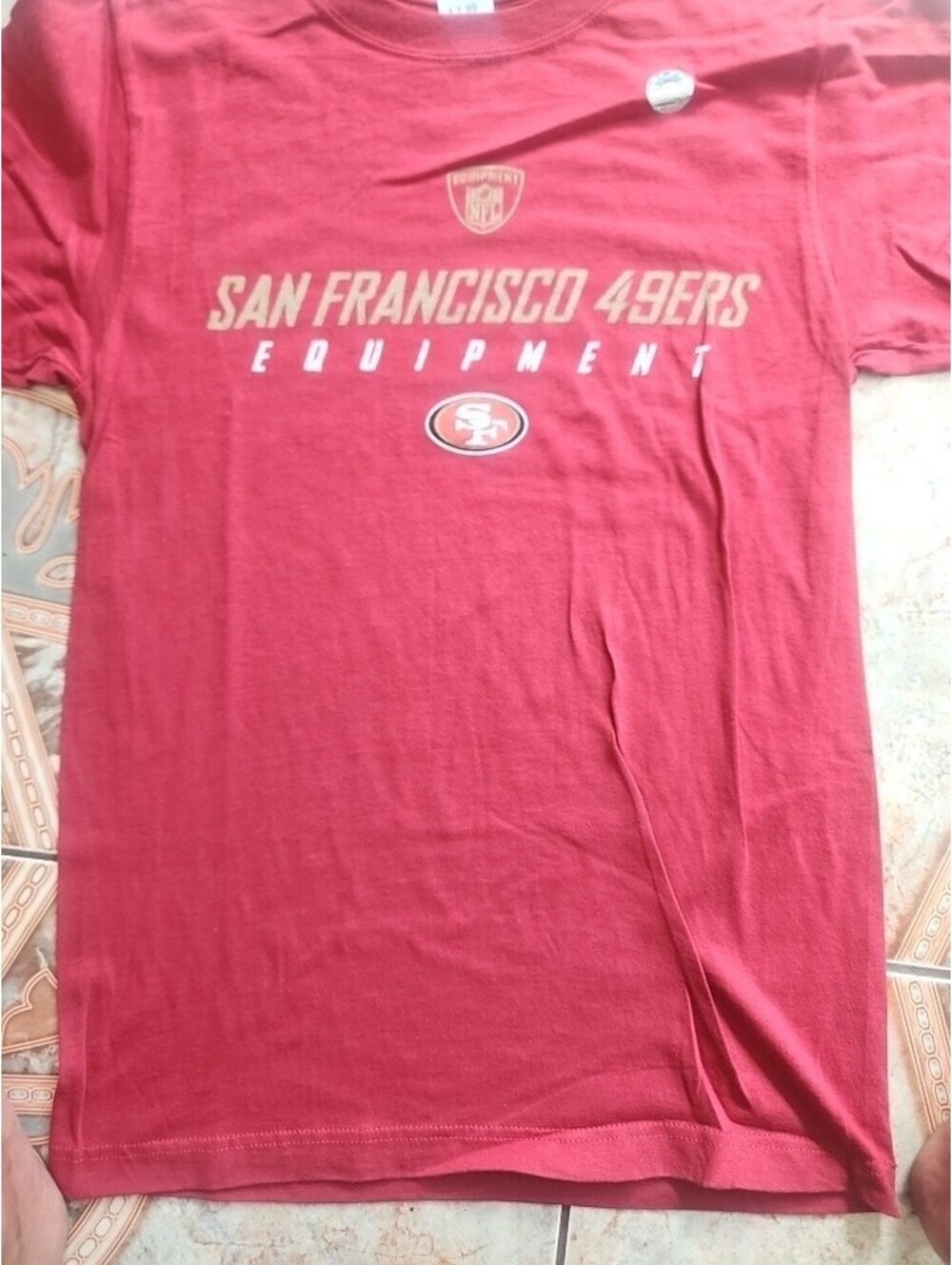 San Francisco 49ers Men's T-shirt - NFL APPAREL -RED color Screen Printed logos